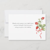 Trendy Watercolor Meadow Strawberry Dankeskarte (Rückseite)