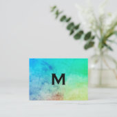 Trendy Watercolor mit Monogramm Visitenkarte (Stehend Vorderseite)