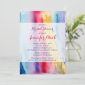 Trendy Watercolor Painting Brautparty Einladung (Stehend Vorderseite)