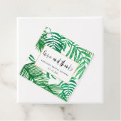 Trendy Watercolor Palm Leaf Liebe und Dank Bridal Geschenkanhänger (Beispiel)