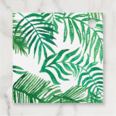 Trendy Watercolor Palm Leaf Liebe und Dank Bridal Geschenkanhänger (Rückseite)
