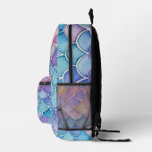 Trendy Watercolor Pastel Mermaid Scale Bedruckter Rucksack (Rechts)