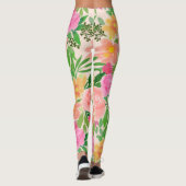 Trendy Watercolor Pink Blume Leggings (Rückseite)