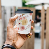 Trendy Watercolor Pumpkin & Blume | Herbst Pappbecher