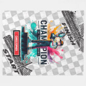 Trendy Watercolor Racing Sport Car Boy Blanket Fleecedecke (Vorderseite (Horizontal))