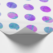 Trendy Watercolor-Rosa, Aqua und lila Polka-Punkt Geschenkpapier (Ecke)