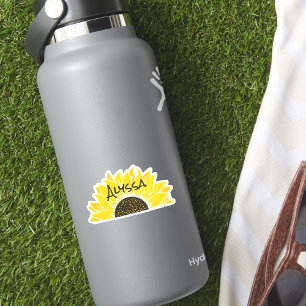 Trendy Watercolor Sonnenblume Botanisch blühend Aufkleber