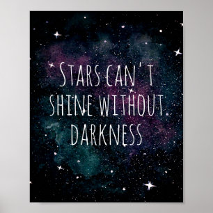 Trendy Watercolor Starry Night Inspiration Zitat Poster