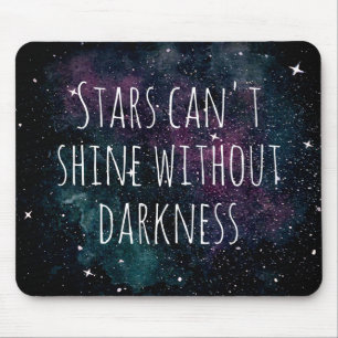 Trendy Watercolor Starry Night Inspirational Quote Mousepad