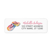 Trendy Watercolor-Strand-Flip-Flops Rücksendeadres (Vorne)