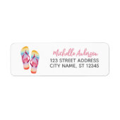 Trendy Watercolor-Strand-Flip-Flops-Rücksendeadres (Vorne)