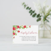 Trendy Watercolor Strawberry Baby Display Dusche Begleitkarte (Stehend Vorderseite)