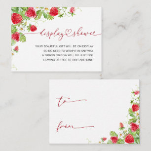 Trendy Watercolor Strawberry Baby Display Dusche Begleitkarte