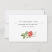 Trendy Watercolor Strawberry Baby Dusche Vielen Da Dankeskarte (Rückseite)