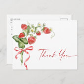 Trendy Watercolor Strawberry Baby Dusche Vielen Da Postkarte (Vorne/Hinten)