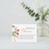Trendy Watercolor Strawberry Bridal Display Dusche Begleitkarte (Stehend Vorderseite)
