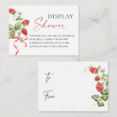 Trendy Watercolor Strawberry Bridal Display Dusche Begleitkarte (Vorne/Hinten)