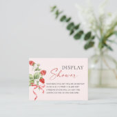 Trendy Watercolor Strawberry Bridal Display Dusche Begleitkarte (Stehend Vorderseite)