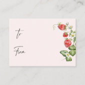 Trendy Watercolor Strawberry Bridal Display Dusche Begleitkarte (Rückseite)