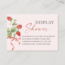 Trendy Watercolor Strawberry Bridal Display Dusche Begleitkarte