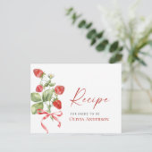 Trendy Watercolor Strawberry Bridal Rezept Karte (Stehend Vorderseite)