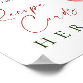 Trendy Watercolor Strawberry Bridal Rezept Karte Poster (Ecke)