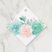 Trendy Watercolor Succulents glücklich immer wiede Geschenkanhänger (Rückseite)