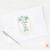 Trendy Watercolor Succulents glücklich immer wiede Runder Aufkleber (Umschlag)