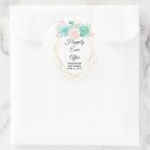 Trendy Watercolor Succulents glücklich immer wiede Runder Aufkleber (Tasche)