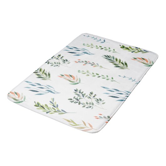 Trendy Watercolor Verlassend Elemente Badematte (Schrägansicht)