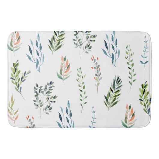 Trendy Watercolor Verlassend Elemente Badematte (Vorderseite)