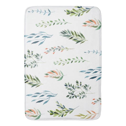 Trendy Watercolor Verlassend Elemente Badematte (Vorderseite Vertikal)