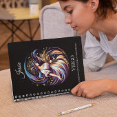 Trendy Watercolor Virgo Zodiac Journal Notizblock