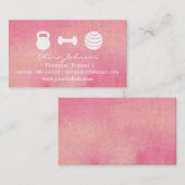 Trendy Watercolor-weibliche Fitness-persönlicher Visitenkarte (Vorne/Hinten)