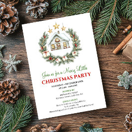 Trendy Watercolor Winter Scene Christmas Invite Einladung