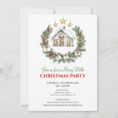 Trendy Watercolor Winter Scene Christmas Invite Einladung (Vorderseite)