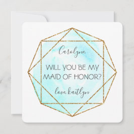 Trendy Waterecolor Diamond | Seid meine Trauzeugin Einladung