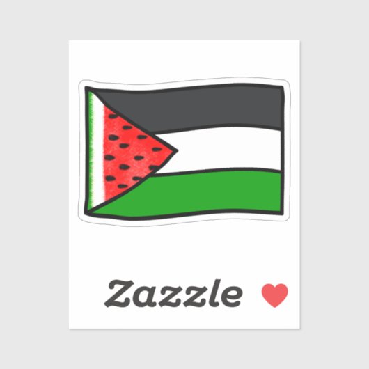 Trendy Watermelon Palestine Flag Artwork Aufkleber (Blatt)