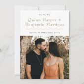 Trendy Wave Foto Save the Date Karte (Vorderseite)