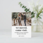 Trendy We Moved Come Besuch Foto Typografie Moving Ankündigung (Stehend Vorderseite)
