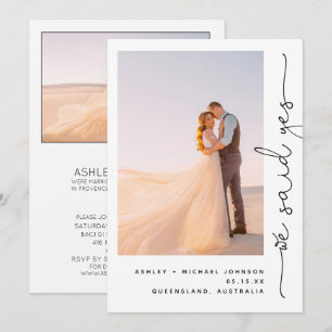 Trendy We Said Yes Rezeption Nur 2 Foto Einladung