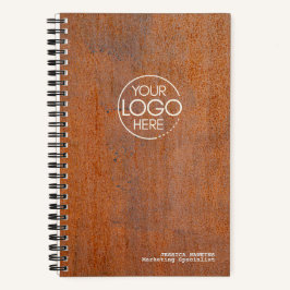 Trendy Weathered Rusted Steel Modern Logo Notizblock
