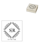 Trendy Wedding Initials Ornamental anspruchsvoll Gummistempel (Stempel)