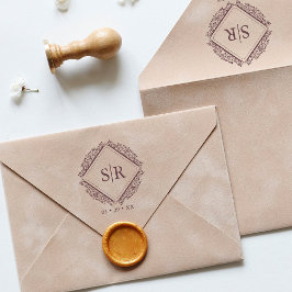 Trendy Wedding Initials Ornamental anspruchsvoll Gummistempel