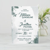 Trendy Wedding Invite Geometric Greenery Einladung (Stehend Vorderseite)