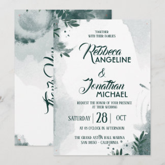 Trendy Wedding Invite Geometric Greenery Einladung