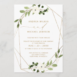 Trendy Wedding Invite Geometric Greenery Imitate F Einladung