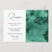 Trendy Wedding Reception Emerald Green & Gold Begleitkarte (Vorderseite)