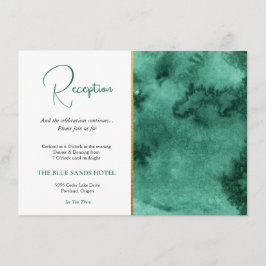 Trendy Wedding Reception Emerald Green & Gold Begleitkarte