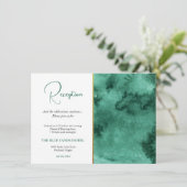 Trendy Wedding Reception Emerald Green & Gold Begleitkarte (Stehend Vorderseite)